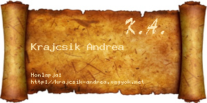Krajcsik Andrea névjegykártya
